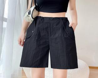 ショートパンツ レディース 夏 薄手 速乾 半ズボン 短パン 大きいサイズ ゴムウエスト ゆったり ポケット付き 通気性 吸汗 無地 体型カバー