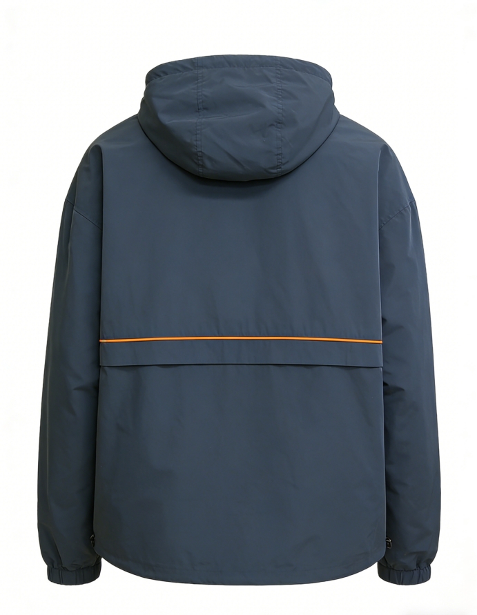 ハーフジップ防風ジャケット メンズ レディース 軽量 ネイビー S XL 2XL アウトドア ジョギング 散歩用 2XL